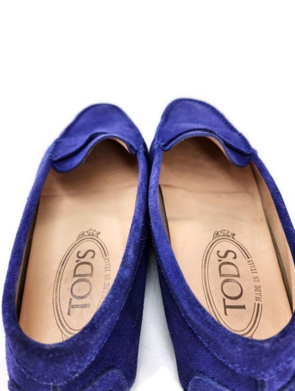 Tod's Gommino Vibrant Dark Blue Suede Slip-On Moc-Toe Driving Penny Loafers - Picture 6 of 15